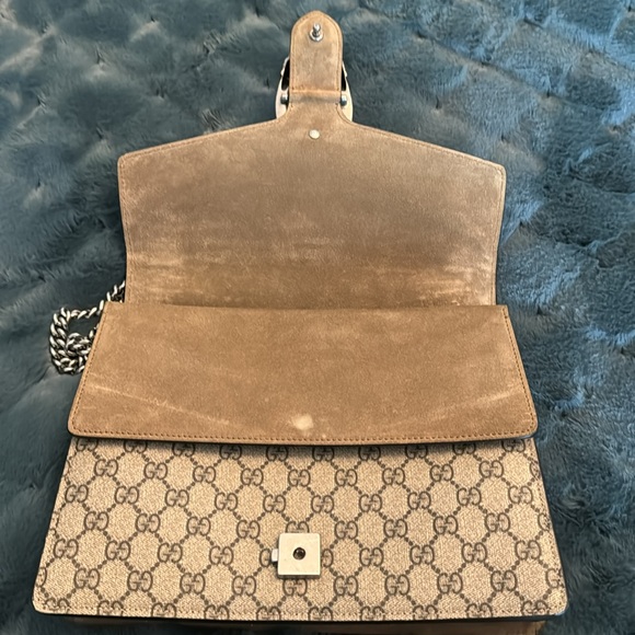 Gucci large handbag brown with suede worn twice - Picture 7 of 10